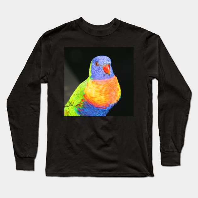 Rainbow Lorikeet Portrait #2 Long Sleeve T-Shirt by Carole-Anne